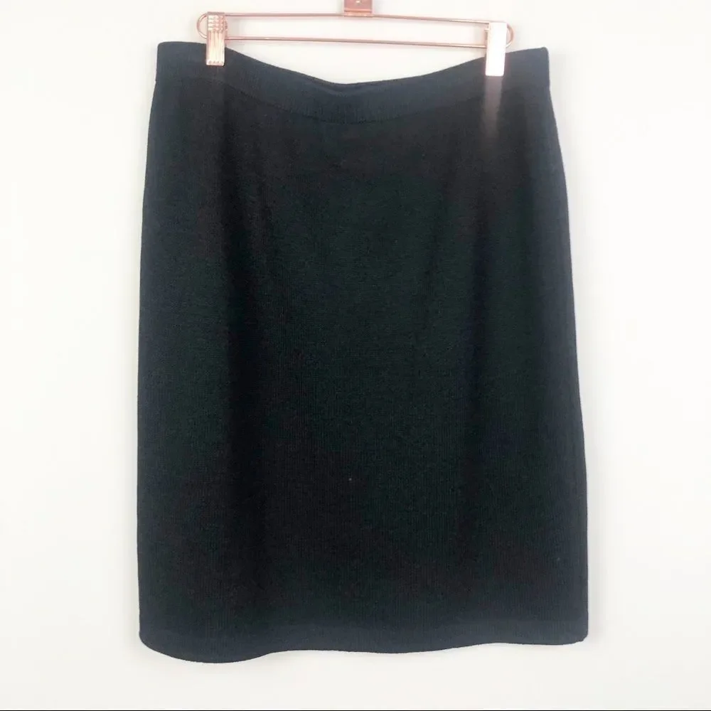 ST. JOHN | Black Knit Skirt Stretch Pull On Sz 12